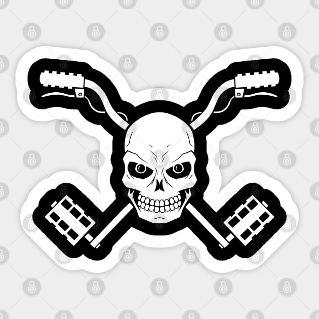 Bicycle skull Sticker by smilingdwarf